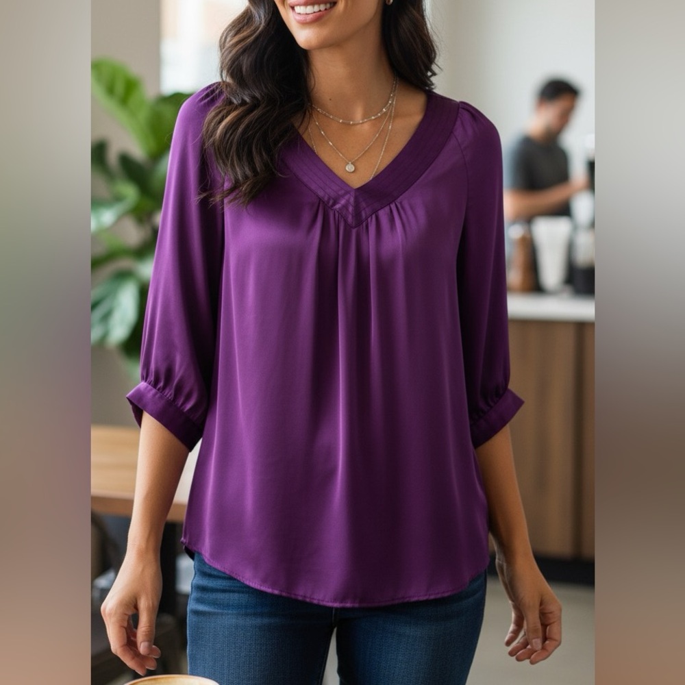 Banana Republic balloon sleeve silk blouse